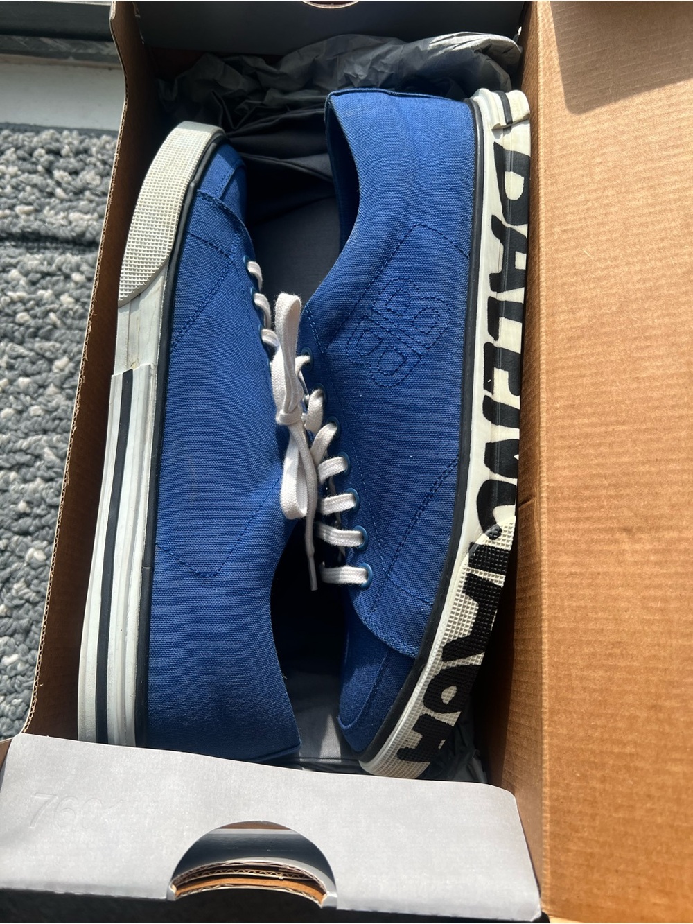 Balenciaga Men's Low-Top Navy with Graphic Sole